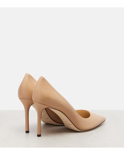 Jimmy Choo Natural Romy Leather Pumps