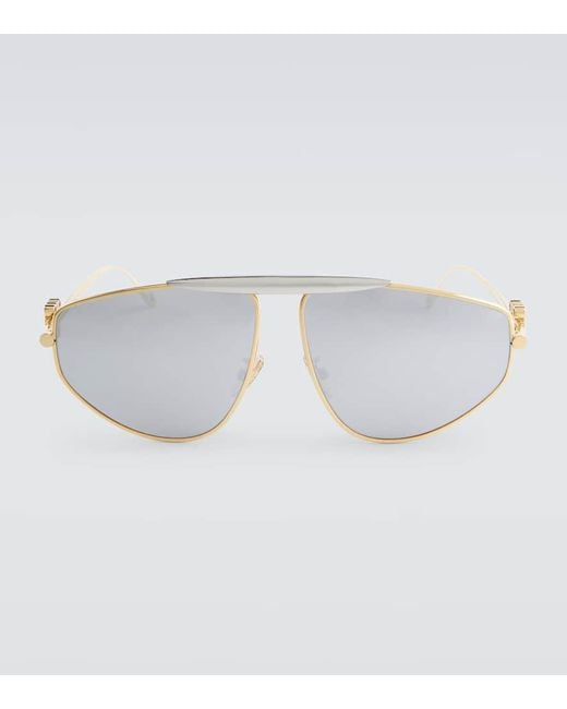 Loewe White Anagram Aviator Sunglasses for men
