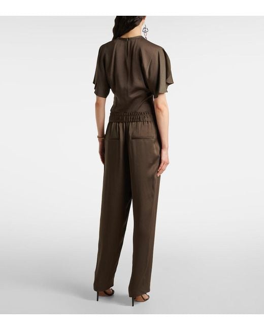 Isabel Marant Brown Kendry Satin Wide-Leg Pants