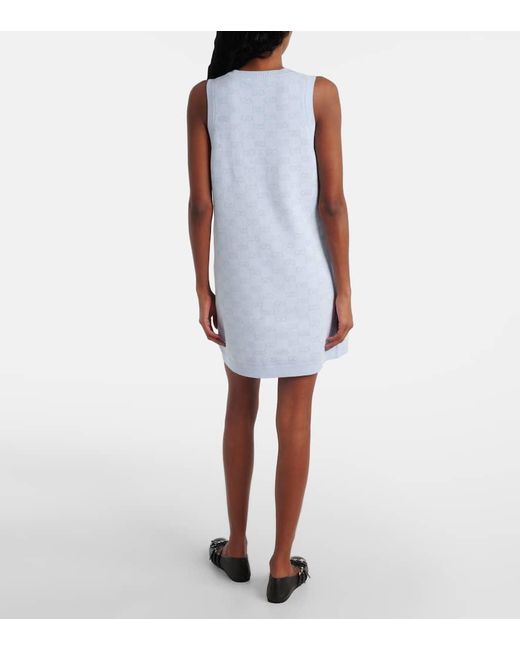 Gucci Blue Minikleid Gg Aus Baumwolle