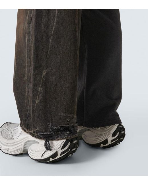 Jeans Anchos De Tiro Medio Balenciaga de hombre de color Gray