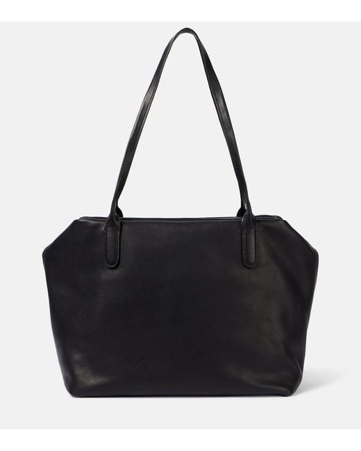 The Row Black Henri Leather Shoulder Bag