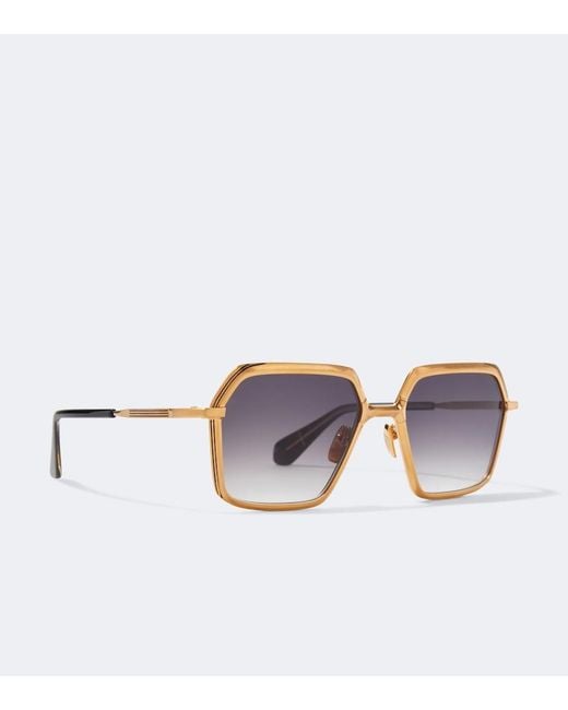 Jacques Marie Mage Brown Ugo Rectangular Sunglasses for men