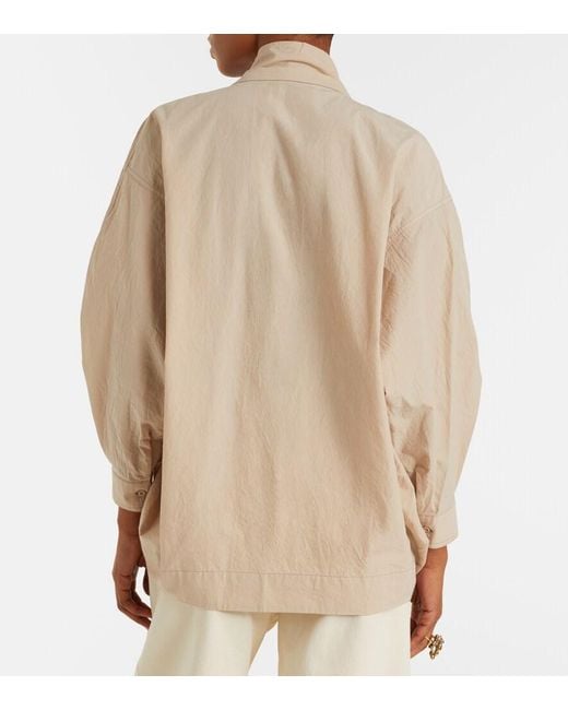 Lemaire Natural Tie-Neck Cotton Crepe Blouse