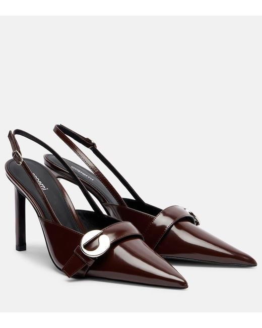 Coperni Brown Slingback-Pumps Belt Stiletto Aus Leder