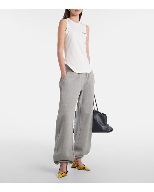 The Attico Gray Cotton Jersey Sweatpants