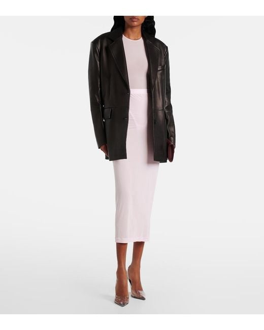 Wardrobe NYC Pink Sheer Midi Skirt