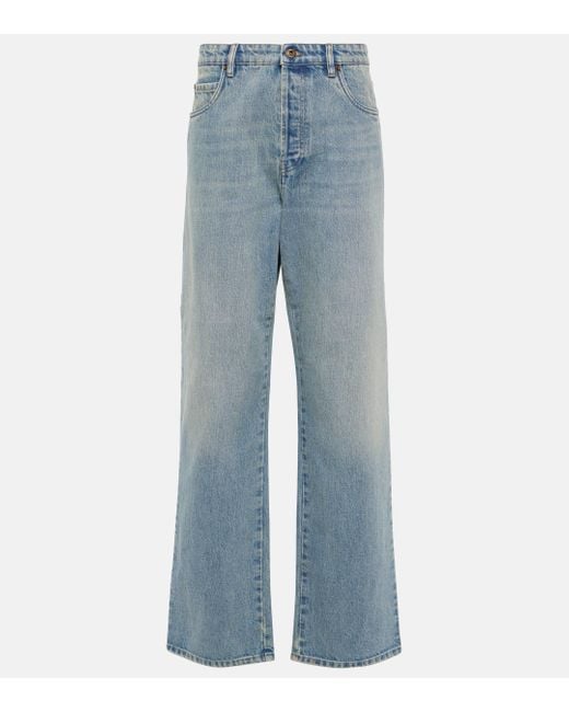 Miu Miu Blue Mid-rise Wide-leg Jeans