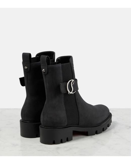 Christian Louboutin Black Cl Chelsea Leather Lug-sole Boots