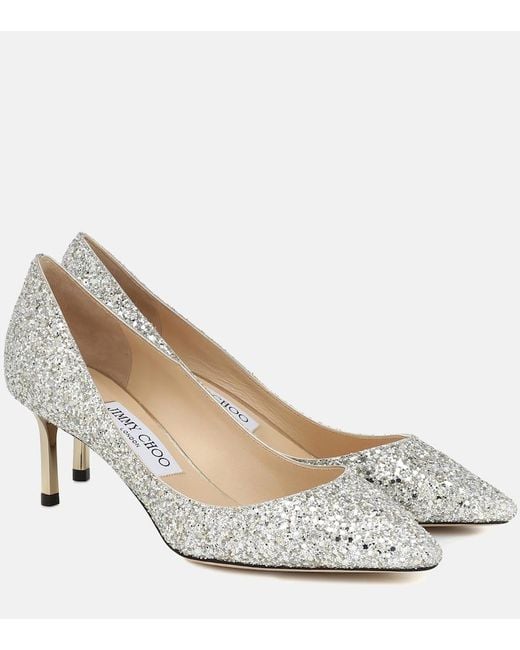 Jimmy Choo Metallic Romy 60 Glitter Pumps