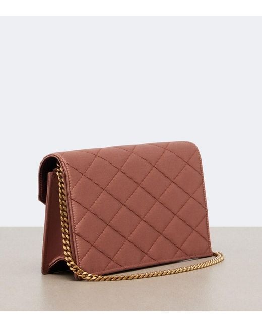 Saint Laurent Pink Paris Mini Satin Wallet On Chain