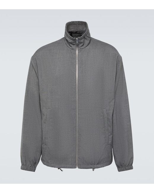 ジャケット・アウター 18ss Prada Virgin wool jacket Prada Virgin Wool Blouson Jacket in Grey for Men | Lyst UK