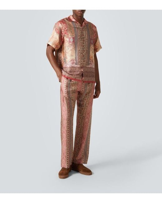 Etro Multicolor Paisley Print Trousers for men