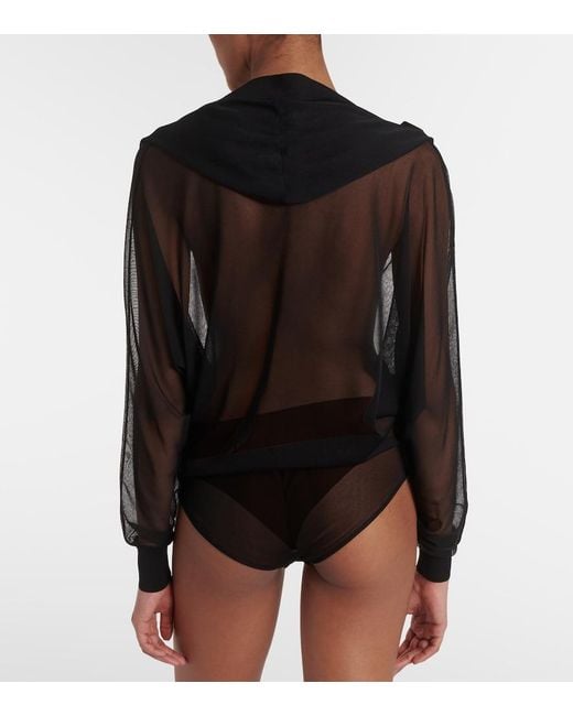 Body Con Capucha Transparente Alaïa de color Black