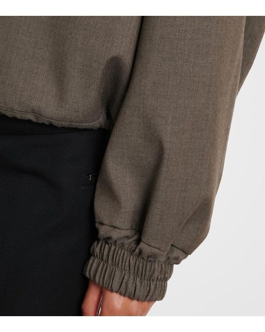 The Attico Green Virgin Wool-Blend Bomber Jacket