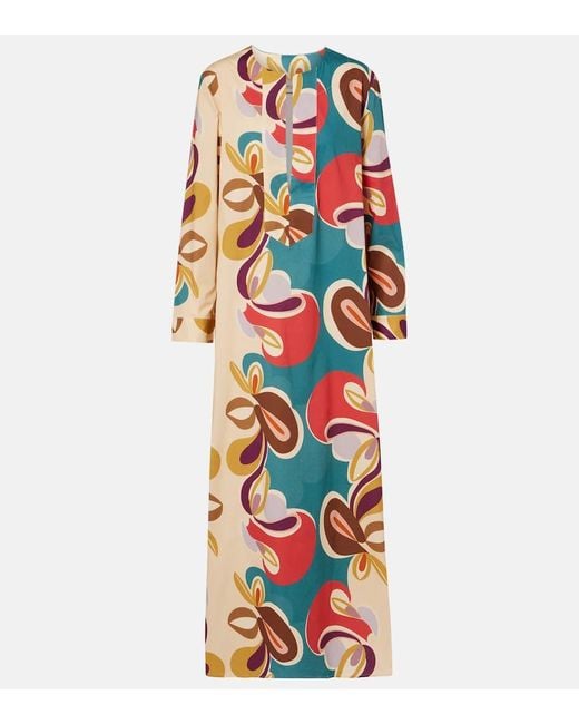 Adriana Degreas White Printed Cotton-Blend Kaftan