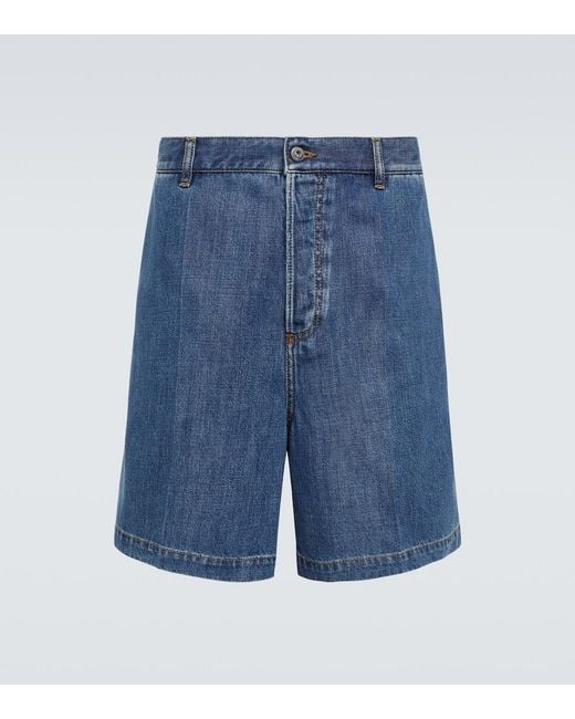 Valentino Blue Denim Bermuda Shorts for men