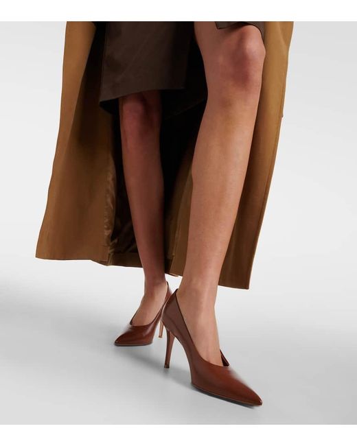 Gianvito Rossi Brown Gianvito 85 Leather Pumps