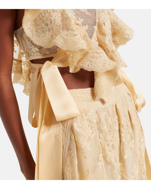 Zimmermann Natural Hypnotic Ruffled Lace Top