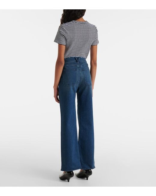 Veronica Beard Blue Crosbie High-Rise Flared Jeans