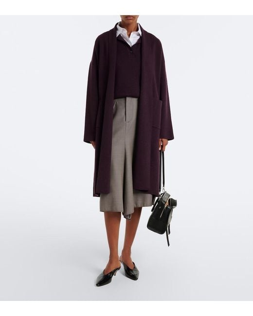 Jardin Des Orangers Purple Wool And Cashmere Coat