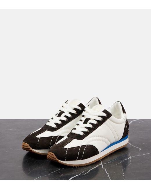 Totême  White Suede-Trimmed Sneakers