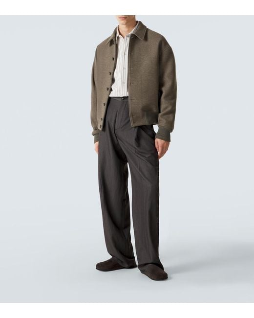 Jacquemus Green Virgin Wool Blouson Jacket for men