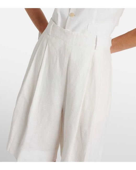 Polo Ralph Lauren White Bermuda-Shorts aus Leinen