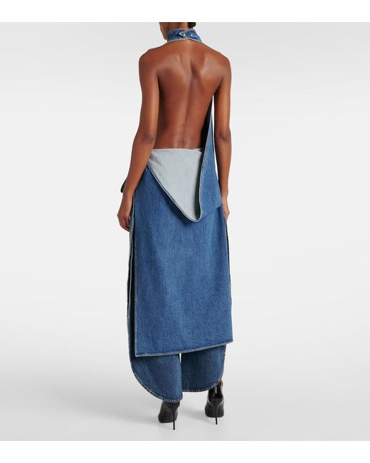 Alaïa Blue Caped Denim Top