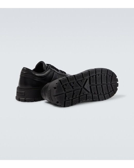 Prada Black Leather Sneakers for men