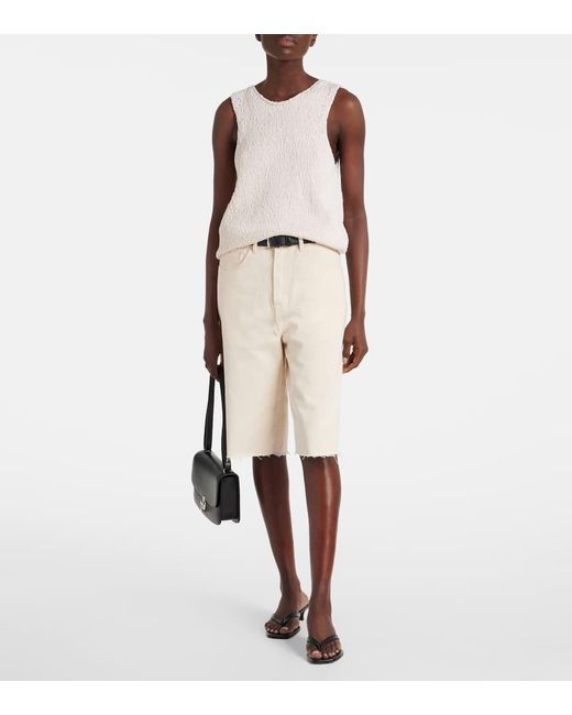 Shorts En Denim De Tiro Alto Rohe de color Natural