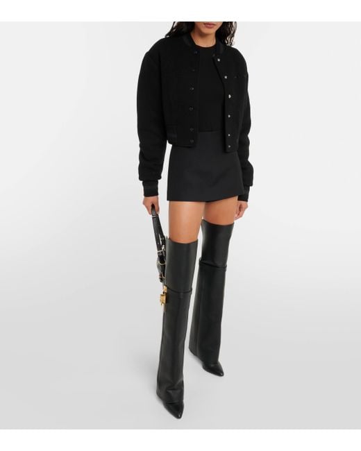 Givenchy Shark Lock Stiletto Over-the-knee Boots In Leather in Black ...