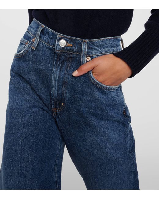 Agolde Blue Harper Mid-rise Straight Jeans