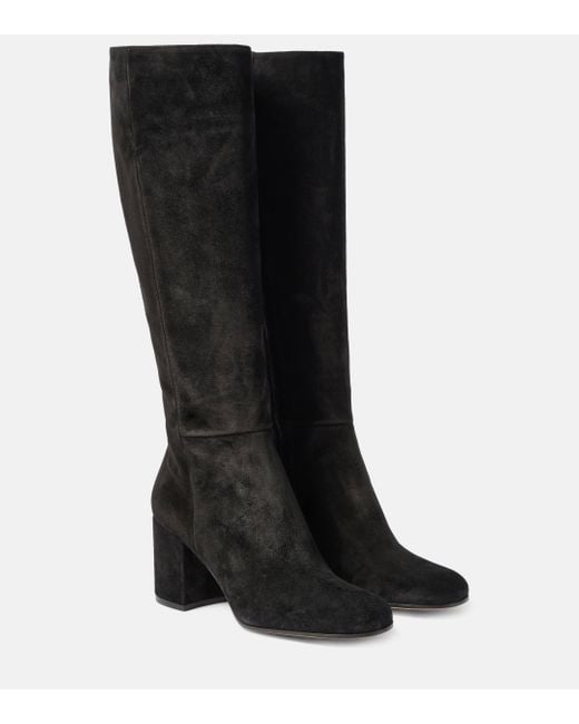 Gianvito Rossi Black Joelle Suede Knee-high Boots