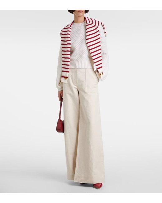 Max Mara White Elvira Wool And Cashmere Sweater