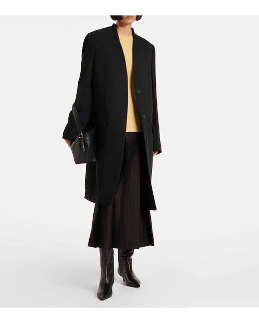 Totême  Black Deep Pleated Coat