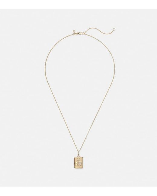 Sydney Evan Metallic The Elephant Tarot Card 14Kt Pendant Necklace With Diamonds