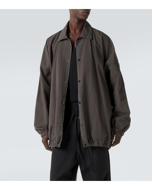 Fear Of God Gray Cotton Poplin Overshirt for men