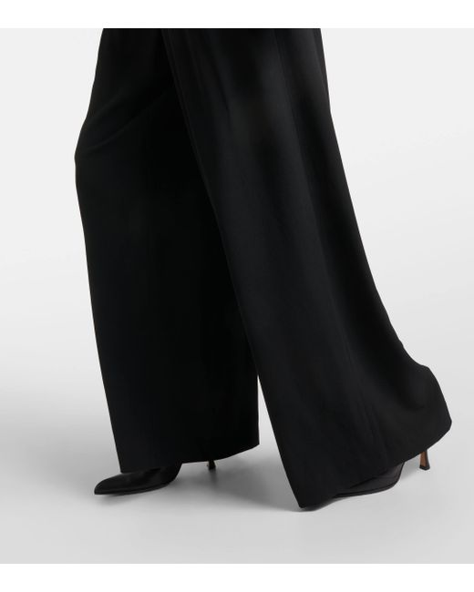 Pantalon ample en laine melangee Dries Van Noten en coloris Black