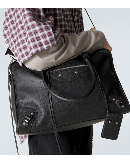 Balenciaga Black Le City Business Leather Tote Bag for men