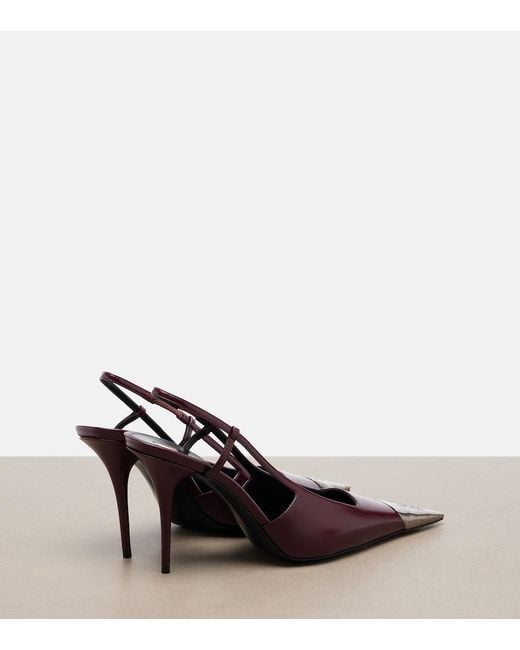 Saint Laurent Pink Jeanne Leather Slingback Pumps