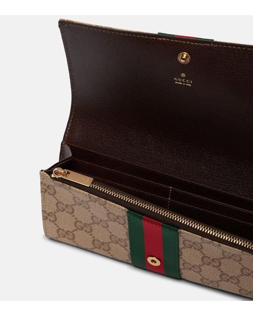 Gucci Brown Essence Gg Canvas Wallet