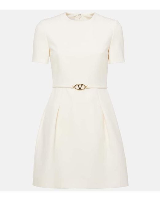 Valentino Natural Minikleid Vlogo Signature Aus Crepe Couture