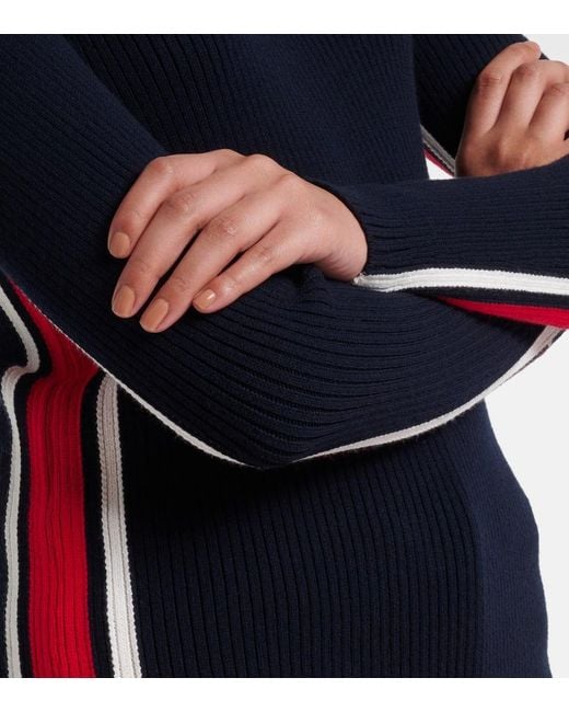 Fusalp Blue Deltanao Ribbed-Knit Ski Top