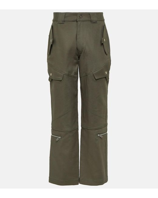 Dion Lee Green Mid-Rise Cotton Twill Cargo Pants