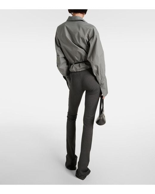 The Attico Blue Cutout Jersey Flared Pants