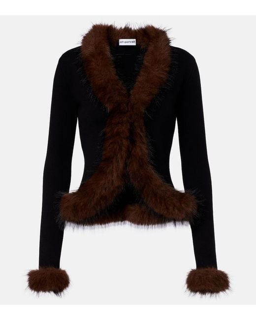 Self-Portrait Black Knitted Cardigan