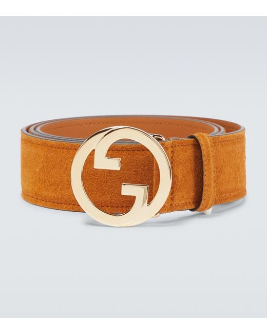 Gucci Suede Belt in Brown for Men | Lyst