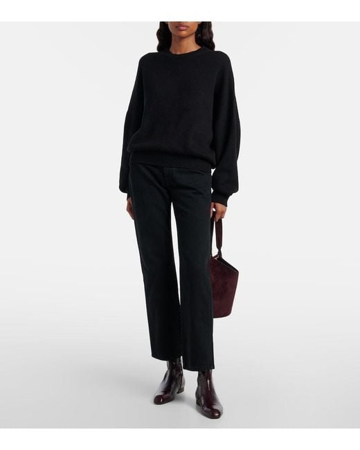 Khaite Blue Abigail Cropped Straight Jeans