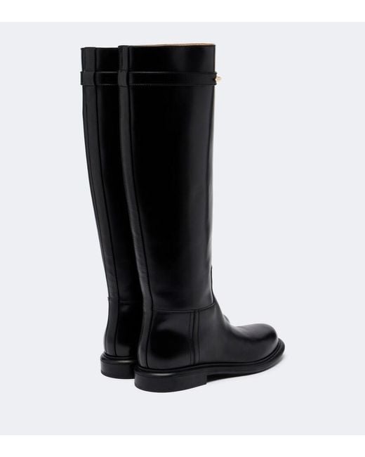 Givenchy Black Pinch Embellished Leather Knee-High Boots